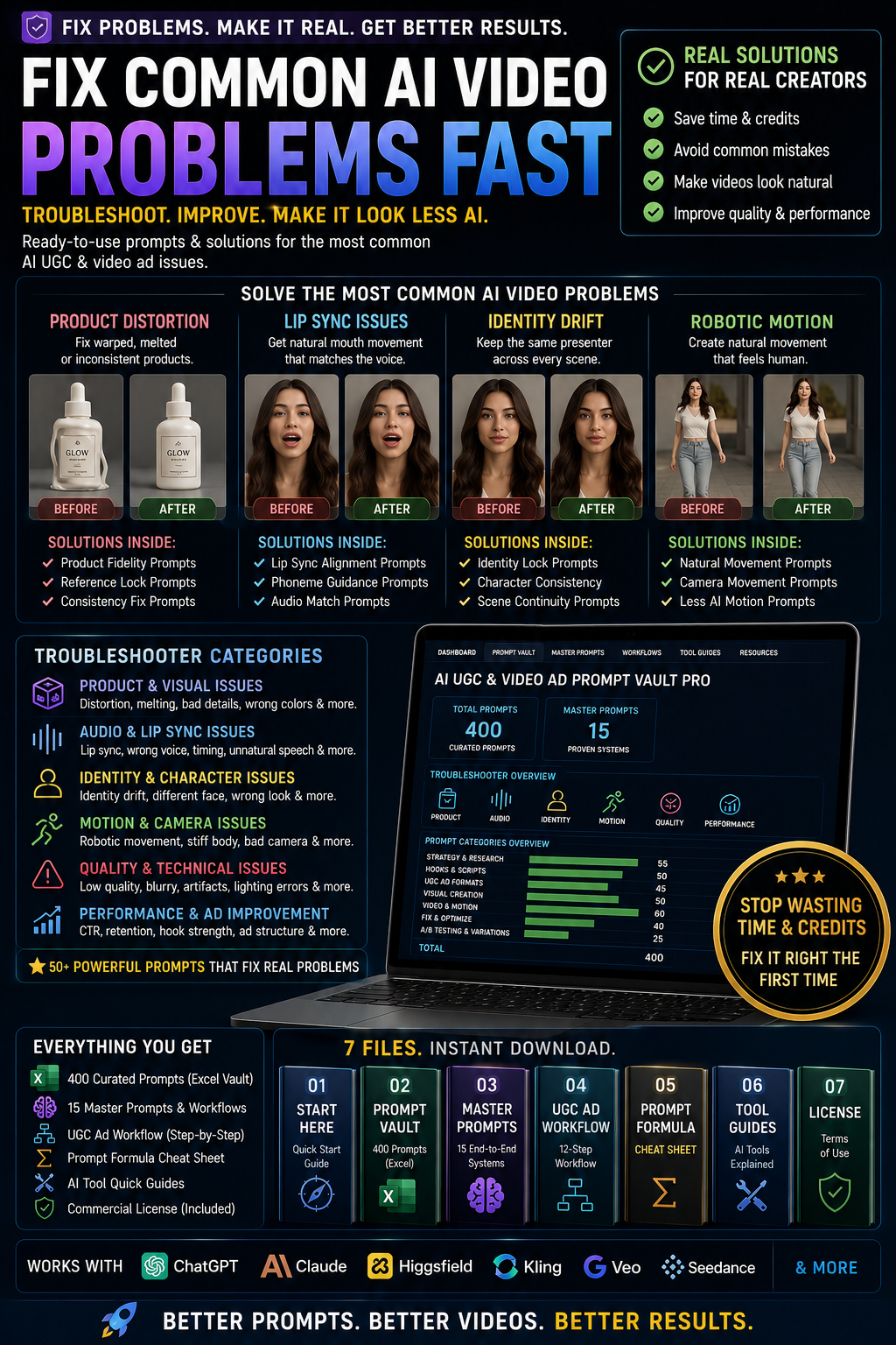 AI UGC & Video Ad Prompt Vault PRO – 400 AI Prompts & 15 Master Workflows