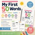 My First 50 Words Workbook – Color, Trace & Learn | Ages 3–6